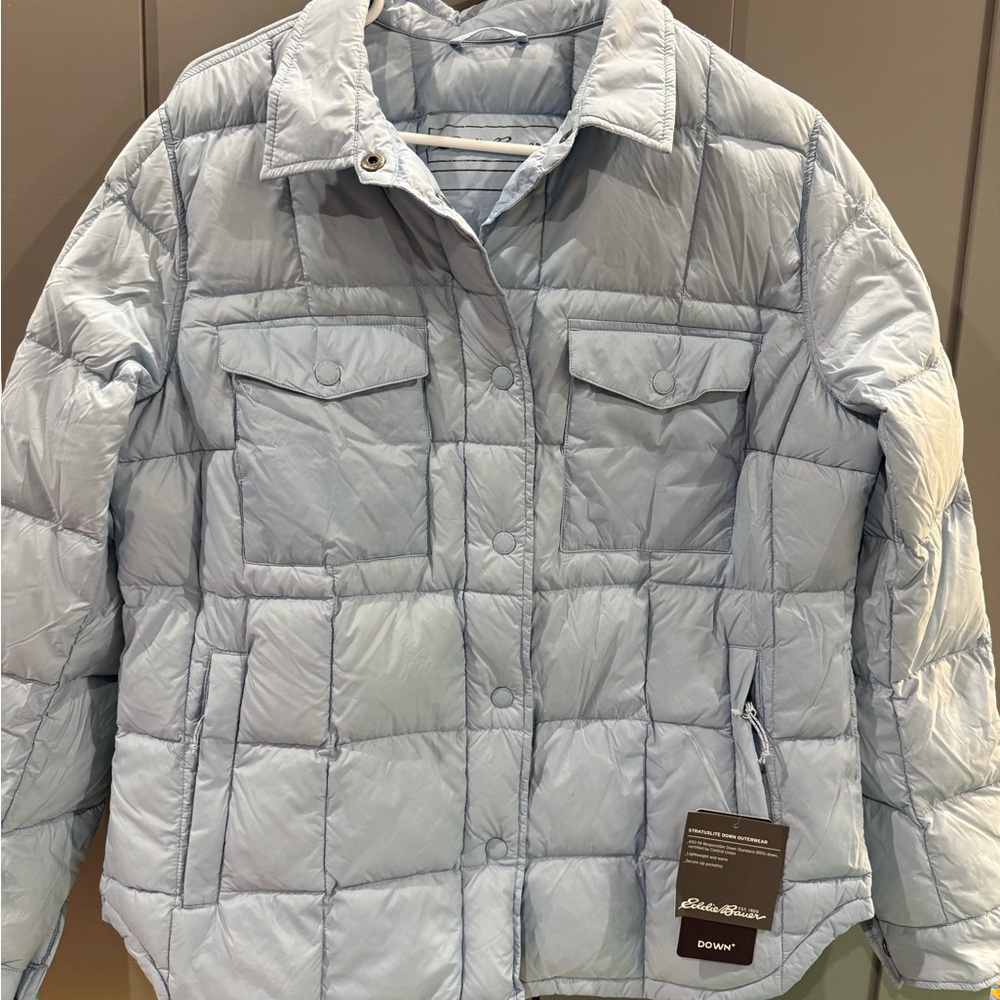 Eddie Bauer Stratuslite Puffer Down Shirt Outerwear EB650